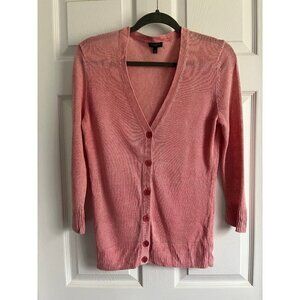 Talbots Pink Linen Cardigan